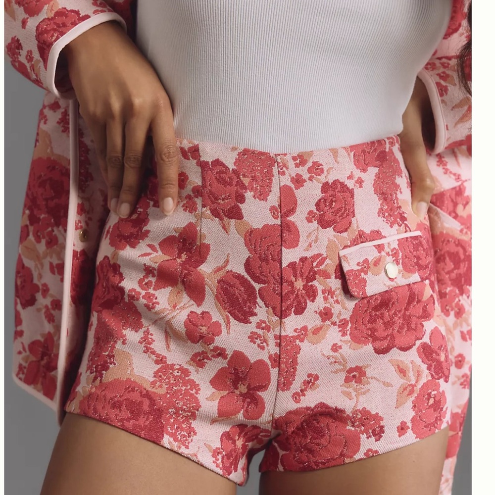 Anthropologie X Maeve Floral Jacquard Micro Shorts